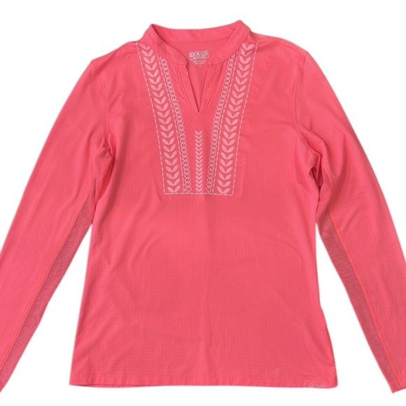 Dover Saddlery CoolBlast 100 Ladies Notch-V Long Sleeve Top Siesta/White Small - Picture 8 of 13